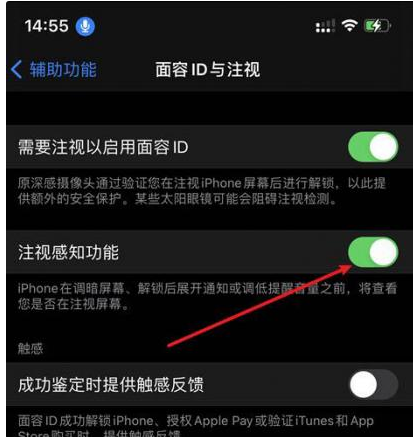 贵港苹果14维修网点分享iPhone14注视感知功能有什么用 